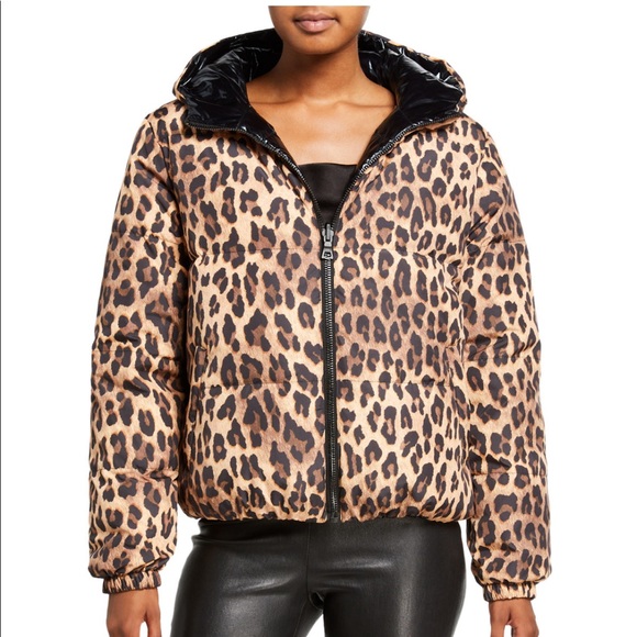 Alice Olivia Durham Leopard Puff Jacket 